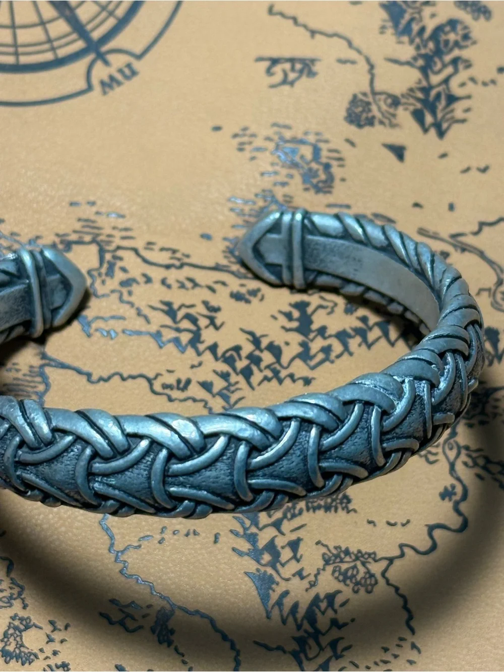 Viking Arm Ring Metal Cuff Bracelet for Men - Silver